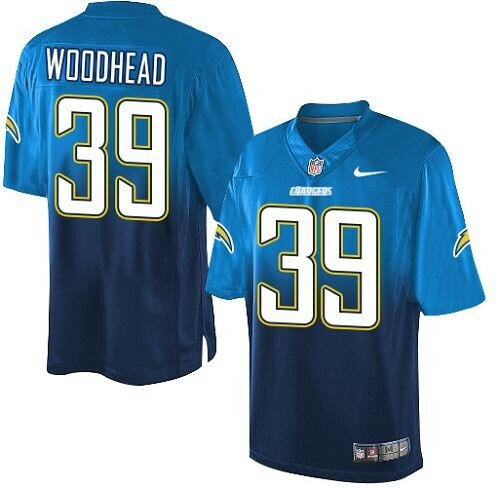 Elite Nike Men's Danny Woodhead Electric Blue/Navy Jersey: NFL #39 San Diego Chargers Fadeaway