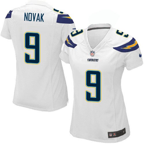 Game Nike Women's Nick Novak White Road Jersey: NFL #9 San Diego Chargers