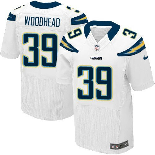 Elite Nike Men's Danny Woodhead White Road Jersey: NFL #39 San Diego Chargers