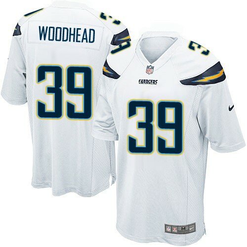 Game Nike Men's Danny Woodhead White Road Jersey: NFL #39 San Diego Chargers