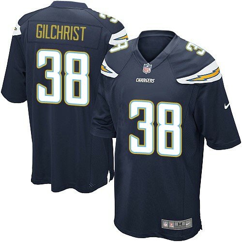 Game Nike Men's Marcus Gilchrist Navy Blue Home Jersey: NFL #38 San Diego Chargers