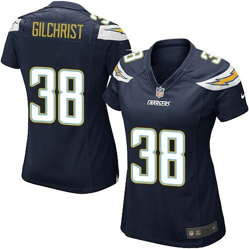 Game Nike Women's Marcus Gilchrist Navy Blue Home Jersey: NFL #38 San Diego Chargers